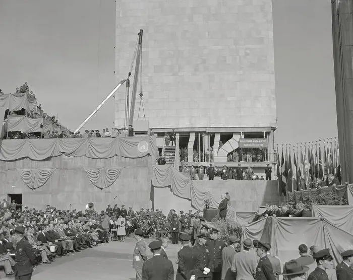 Framed Print : President Truman Addressing UN General Assembly Framed Print : President Truman Addressing UN General Assembly