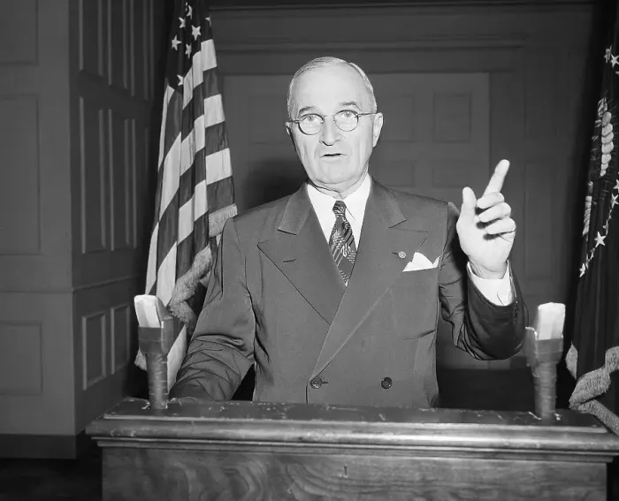 Framed Print : President Truman Addressing the Nation Framed Print : President Truman Addressing the Nation