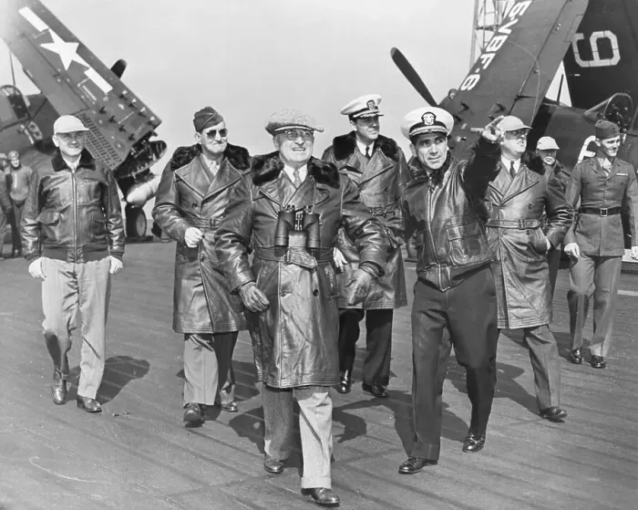 Framed Print : President Truman On Flight Deck Framed Print : President Truman On Flight Deck