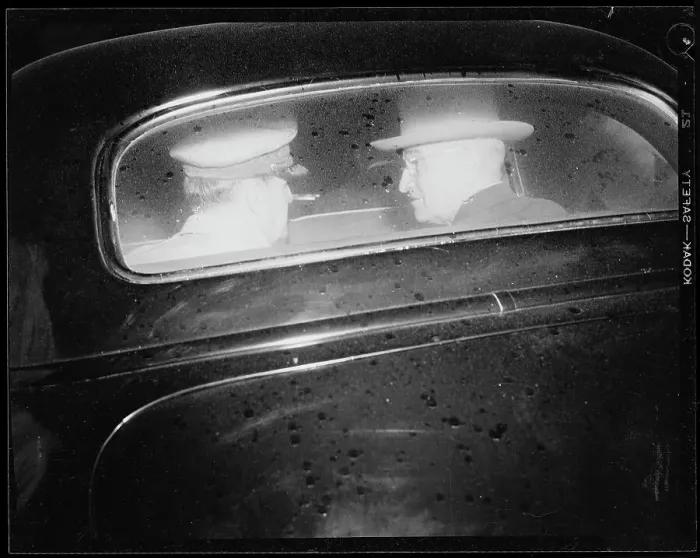 Framed Print : President Truman and General MacArthur Sitting in Car Framed Print : President Truman and General MacArthur Sitting in Car