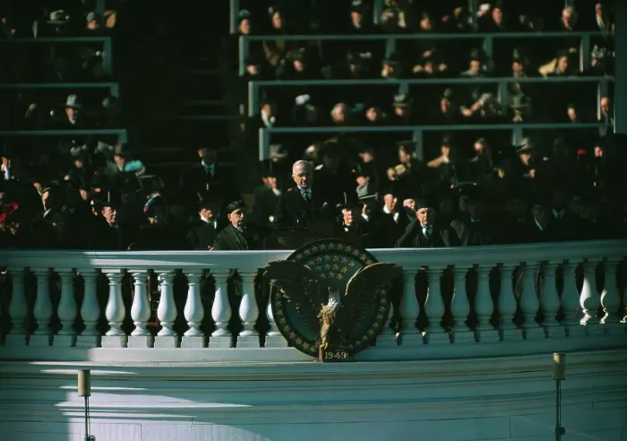 Framed Print : President Truman Giving Inauguration Address Framed Print : President Truman Giving Inauguration Address
