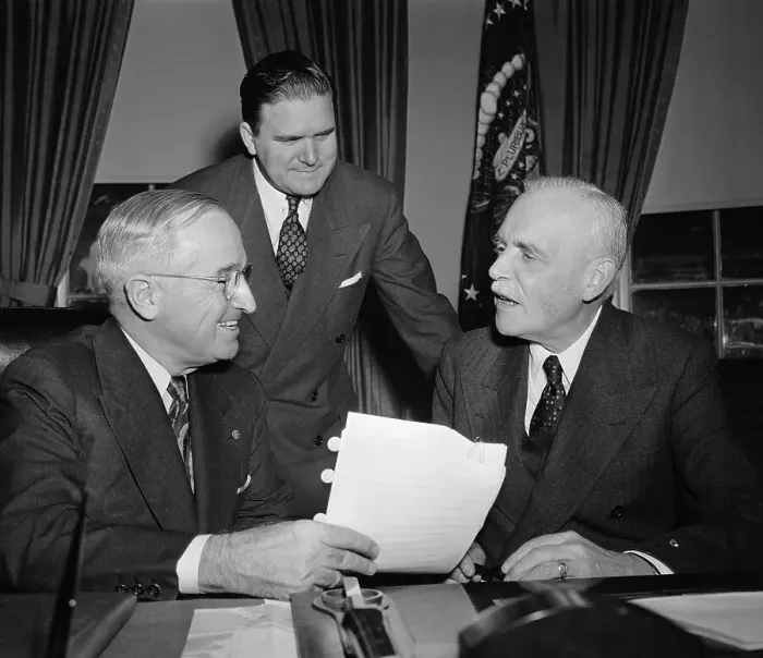 Framed Print : President Truman Meeting with Louis St. Laurent Framed Print : President Truman Meeting with Louis St. Laurent