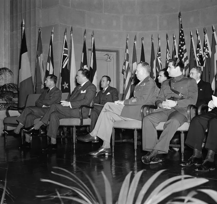 Framed Print : President Truman Shaking Hands with Merit Medal Winners Framed Print : President Truman Shaking Hands with Merit Medal Winners