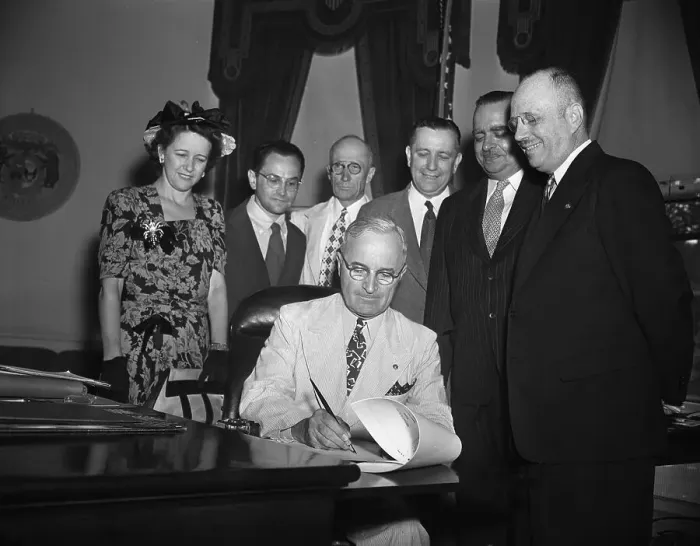 Framed Print : President Truman Signing Governor Bill Framed Print : President Truman Signing Governor Bill