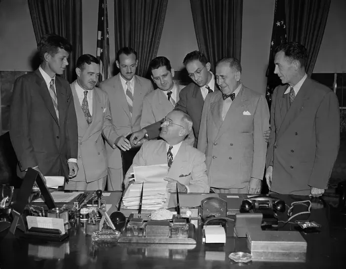 Framed Print : President Truman with Veterans Groups Framed Print : President Truman with Veterans Groups