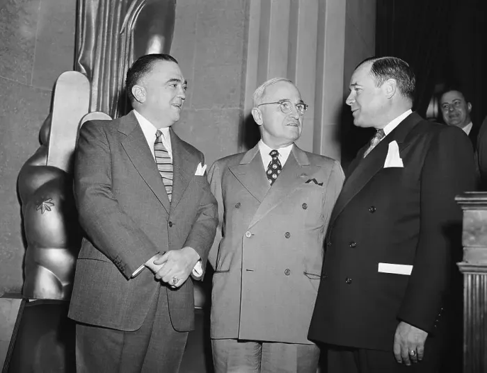Framed Print : President Turman opening crime conference with J. Edgar Hoover Framed Print : President Turman opening crime conference with J. Edgar Hoover
