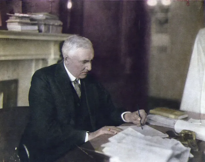 Framed Print : President Warren G. Harding At Desk Framed Print : President Warren G. Harding At Desk
