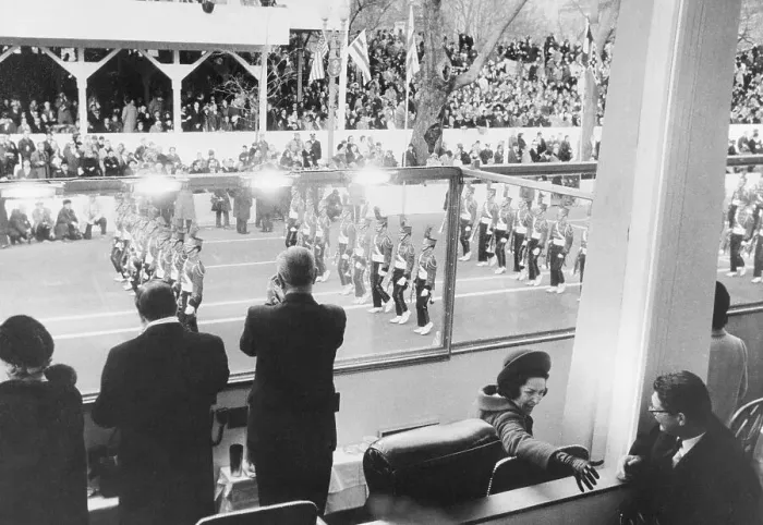 Framed Print : President Watching Parade Participants