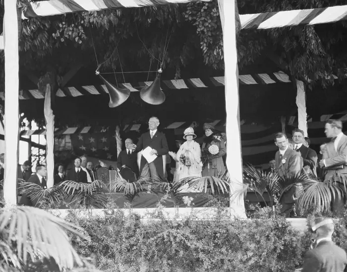 Framed Print : President Wilson Addressing Crowd Framed Print : President Wilson Addressing Crowd
