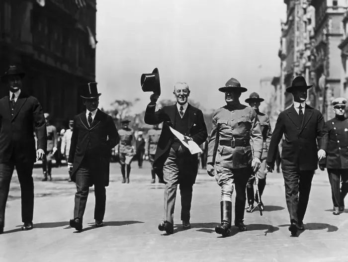 Framed Print : President Wilson in Red Cross Parade Framed Print : President Wilson in Red Cross Parade