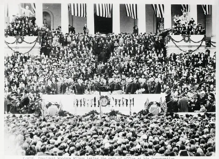 Framed Print : President Wilson Taking Oath Of Office