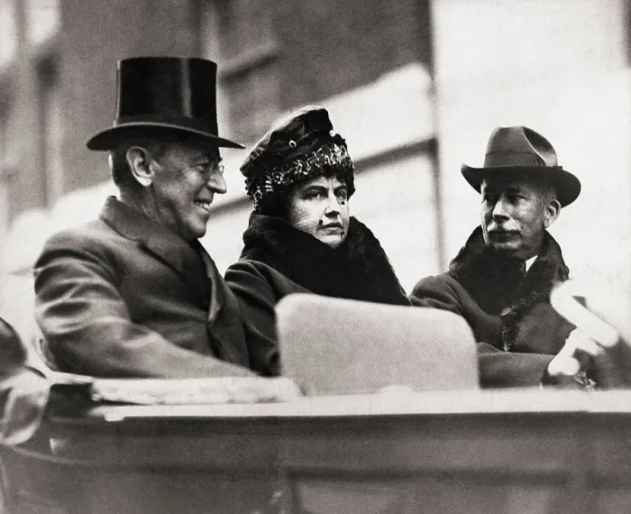 Framed Print : President Wilson and Wife with Edward M. House Framed Print : President Wilson and Wife with Edward M. House