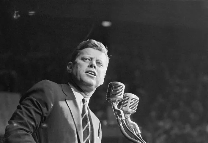 Framed Print : Presidential Candidate John F. Kennedy Speaking at Rally Framed Print : Presidential Candidate John F. Kennedy Speaking at Rally