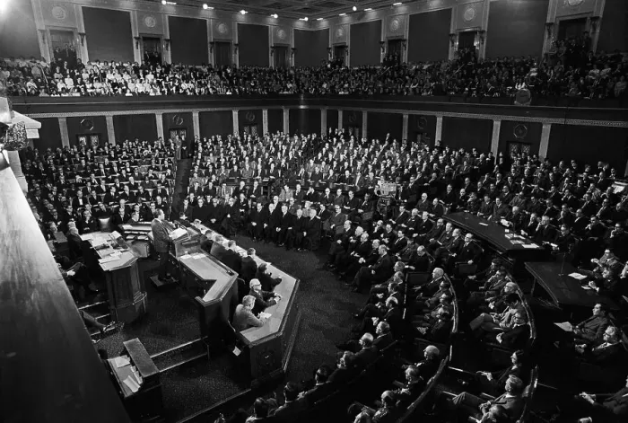 Framed Print : Pres.Nixon Delivers State Of Union Message Framed Print : Pres.Nixon Delivers State Of Union Message