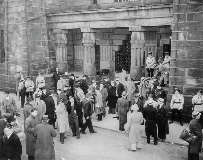 Framed Print : Press Gathering for Hauptmann Execution Framed Print : Press Gathering for Hauptmann Execution