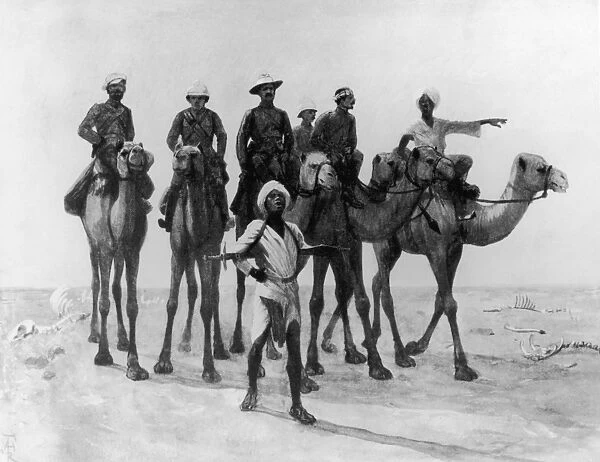 Pressmen On Camels. A group of five war correspondents