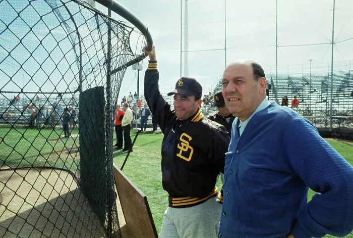 Framed Print : Preston Gomez and E. J. Bavasi at Bat Cage Framed Print : Preston Gomez and E. J. Bavasi at Bat Cage