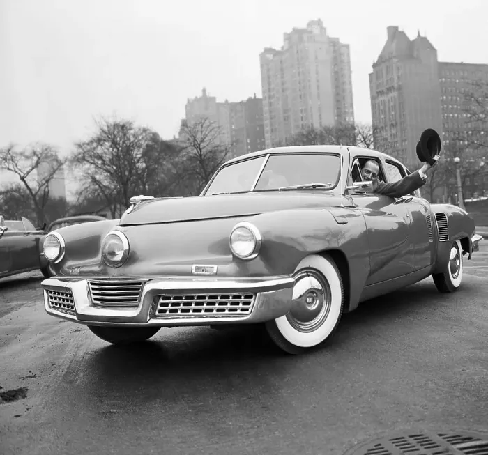 Framed Print : Preston Tucker Driving One of His Cars Framed Print : Preston Tucker Driving One of His Cars