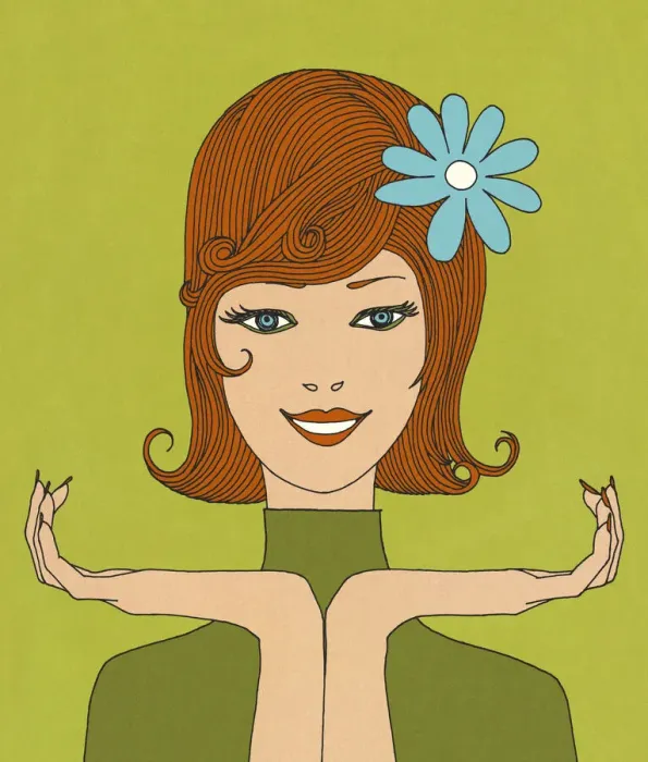Framed Print : Pretty Lady with a Flower in Her Hair Framed Print : Pretty Lady with a Flower in Her Hair