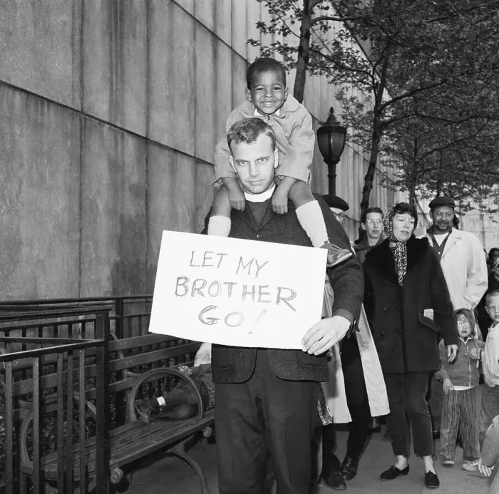 Framed Print : Priest and Boy at Civil Rights Demonstration Framed Print : Priest and Boy at Civil Rights Demonstration
