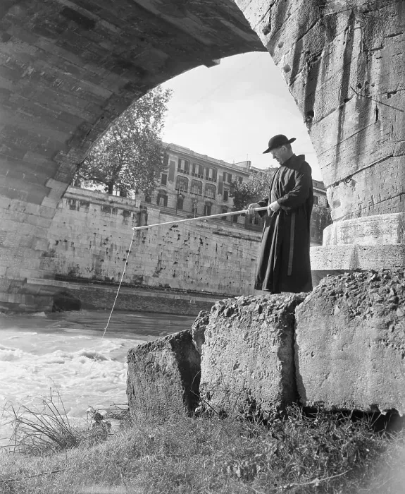 Framed Print : Priest Fishing Beneath Bridge Framed Print : Priest Fishing Beneath Bridge