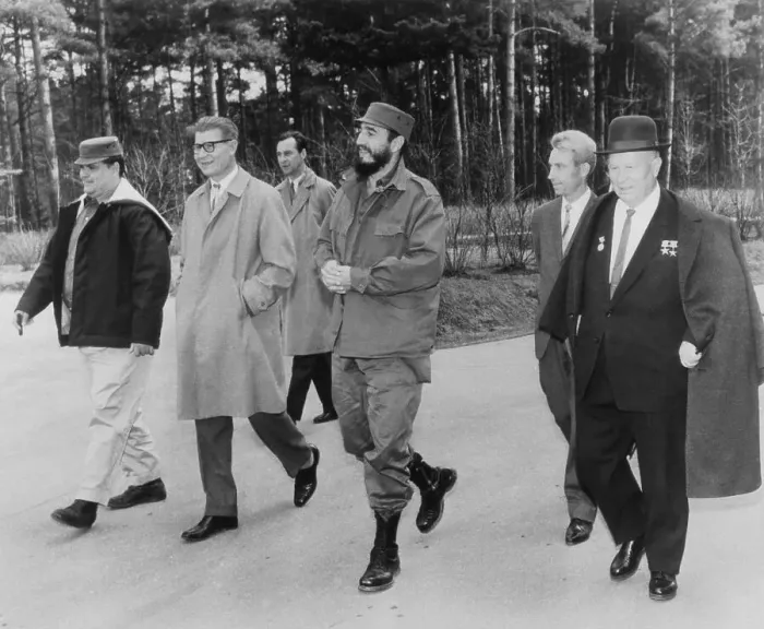 Framed Print : Prime Minister Castro and Premier Khrushchev Walking
