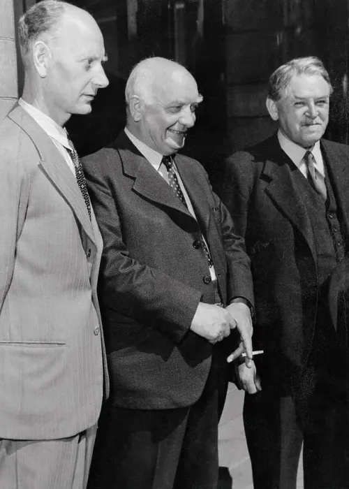Framed Print : Prime Minister Einar Gerhardsen, Prime Minister Per Albin Hansson and Prime Minister Vilhelm Buhl Standing Together