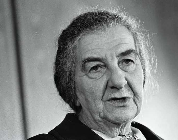 Framed Print : Prime Minister Golda Meir at a Press Conference Framed Print : Prime Minister Golda Meir at a Press Conference