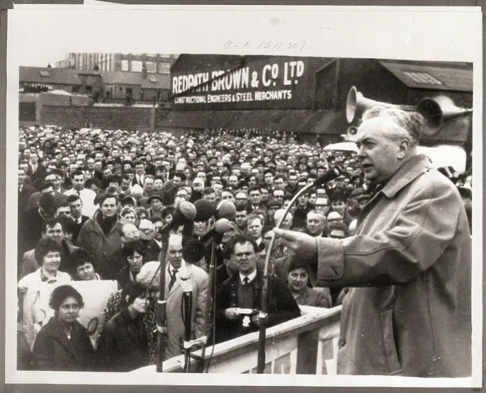 Framed Print : Prime Minister Harold Wilson Campaigning Framed Print : Prime Minister Harold Wilson Campaigning