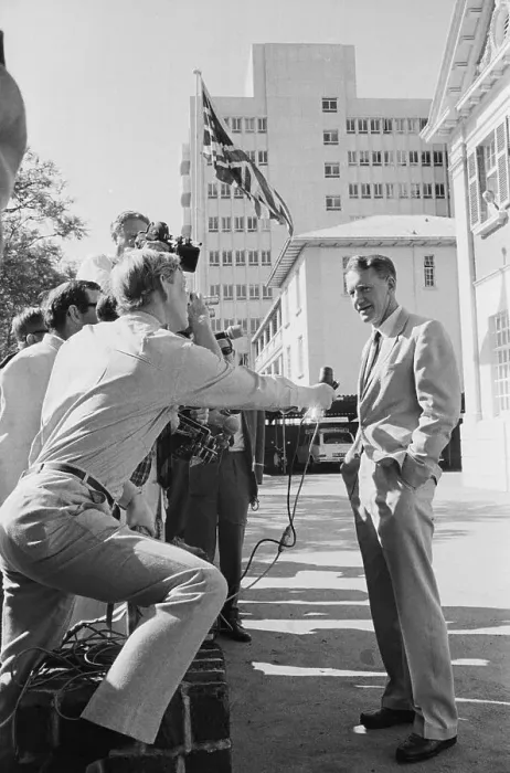 Framed Print : Prime Minister Ian Smith with Reporters Framed Print : Prime Minister Ian Smith with Reporters