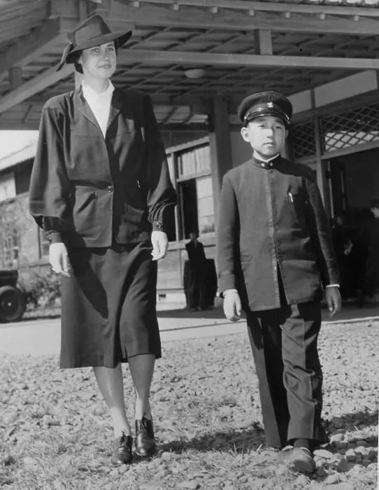 Framed Print : Prince Akihito and His English Tutor Framed Print : Prince Akihito and His English Tutor