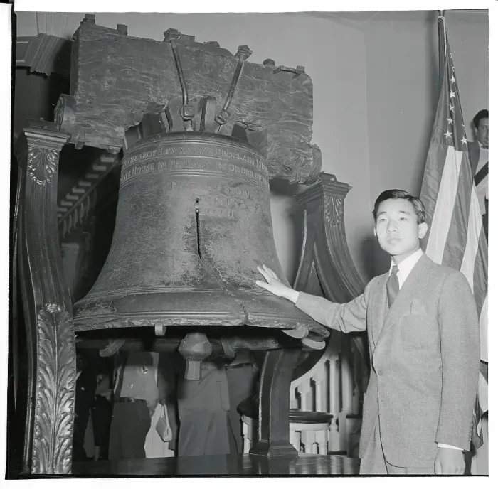 Framed Print : Prince Akihito and Liberty Bell Framed Print : Prince Akihito and Liberty Bell