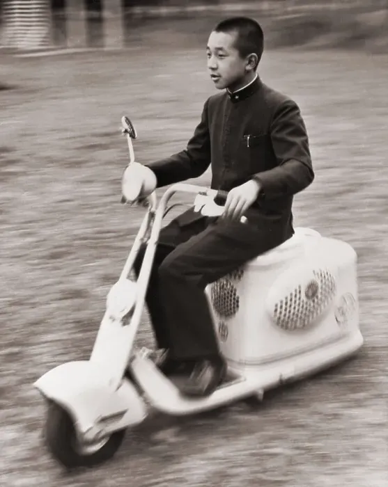 Framed Print : Prince Akihito on Motor Scooter Framed Print : Prince Akihito on Motor Scooter
