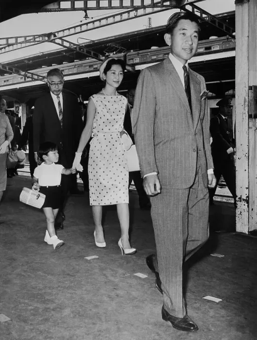 Framed Print : Prince Akihito Strolling with Family Framed Print : Prince Akihito Strolling with Family