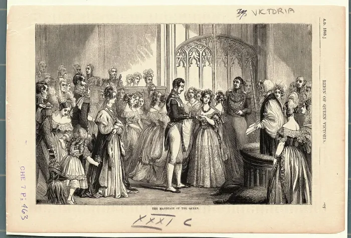 Framed Print : Prince Albert Placing Ring on Finger of Queen Victoria Framed Print : Prince Albert Placing Ring on Finger of Queen Victoria
