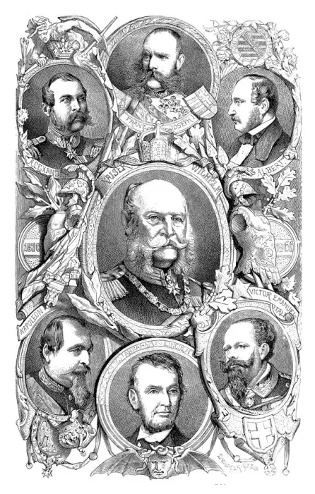 Framed Print : PRINCE ALBERT As one of many world leaders, namely Kaiser Wilhelm I, Lincoln, Napoleon III, Alexander III, Franz Josef I, Victor Emanuele Date 1819-1861 Framed Print : PRINCE ALBERT As one of many world leaders, namely Kaiser Wilhelm I, Lincoln, Napoleon III, Alexander III, Franz Josef I, Victor Emanuele Date 1819-1861