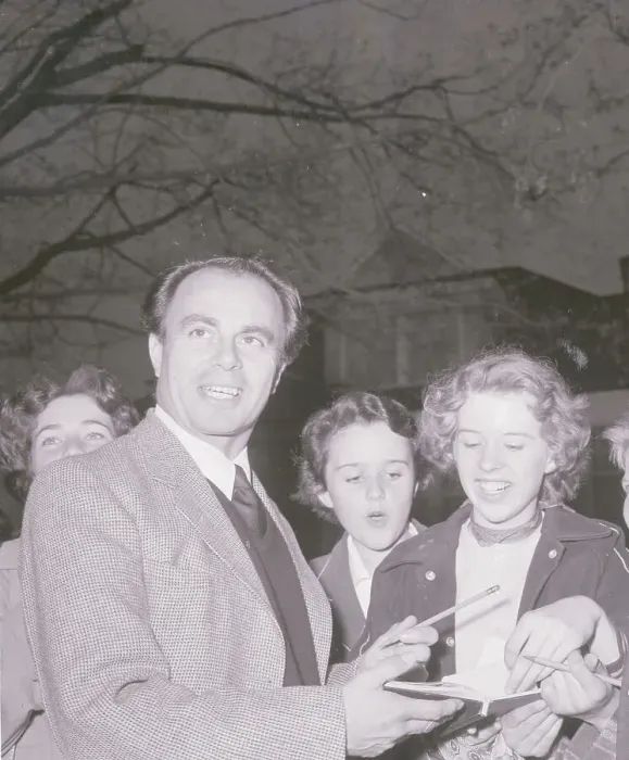 Framed Print : Prince Aly Khan Signing Autographs Framed Print : Prince Aly Khan Signing Autographs