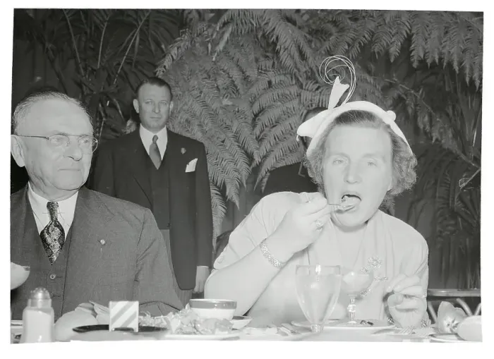Framed Print : Prince Bernhard Eating with Queen Juliana Framed Print : Prince Bernhard Eating with Queen Juliana