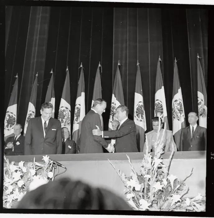 Framed Print : Prince Bernhard Greeting Adolfo Lopez-Mateos