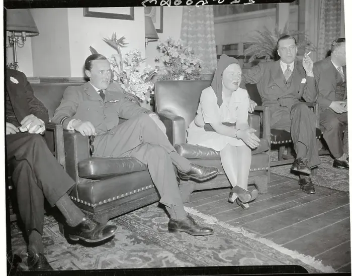 Framed Print : Prince Bernhard and Princess Juliana Reclining at Netherlands Club