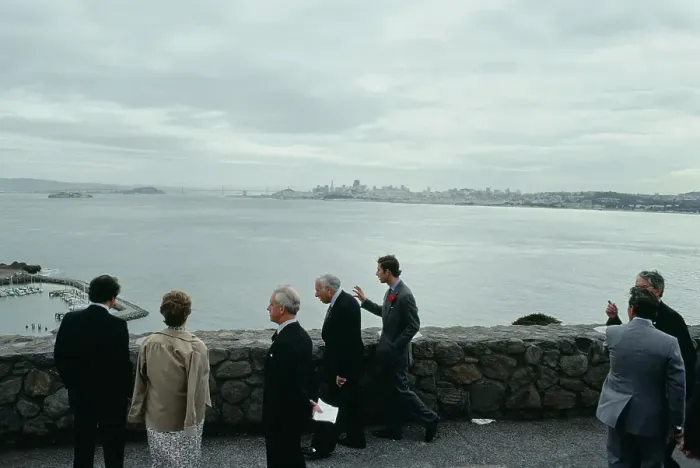 Framed Print : Prince Charles Admires Landscape In San Francsico Framed Print : Prince Charles Admires Landscape In San Francsico