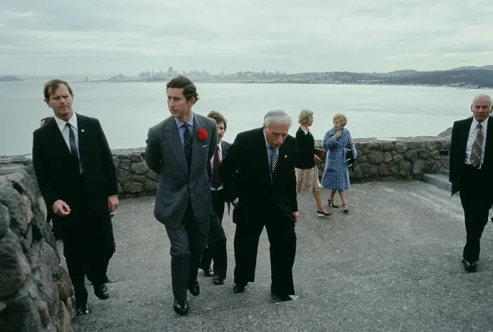 Framed Print : Prince Charles Admires Landscape In San Francsico Framed Print : Prince Charles Admires Landscape In San Francsico