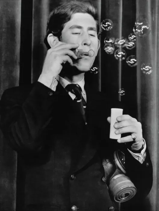 Framed Print : Prince Charles Blowing Bubbles Framed Print : Prince Charles Blowing Bubbles
