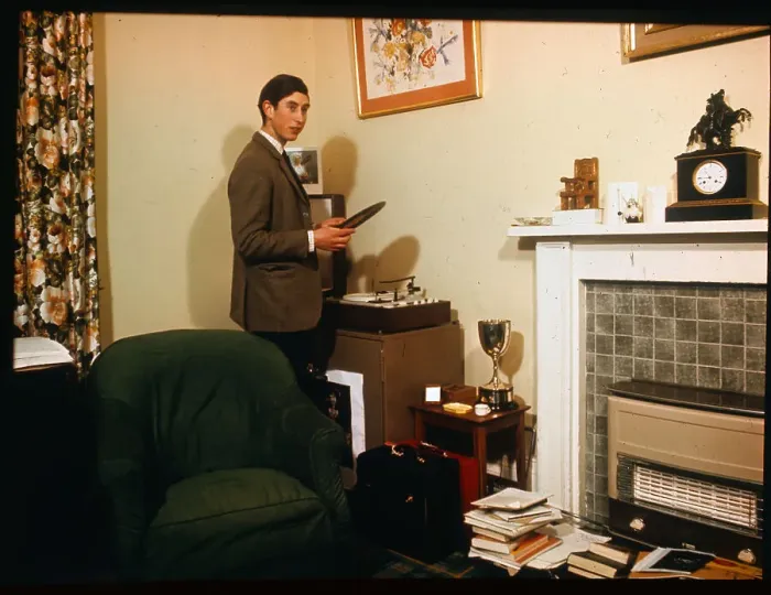 Framed Print : Prince Charles Holding a Record in Hand Framed Print : Prince Charles Holding a Record in Hand