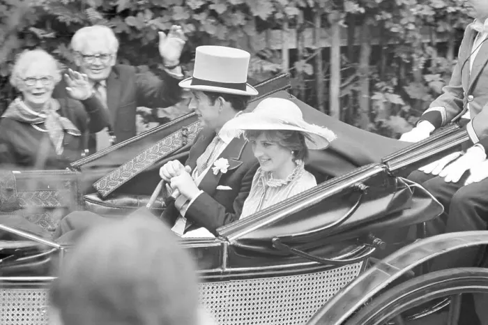 Framed Print : Prince Charles and Lady Diana In Open Carriage