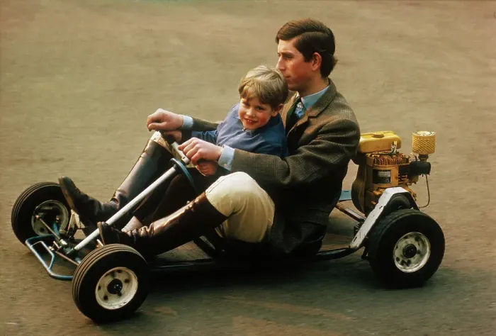 Framed Print : Prince Charles Riding with Brother in Cart Framed Print : Prince Charles Riding with Brother in Cart