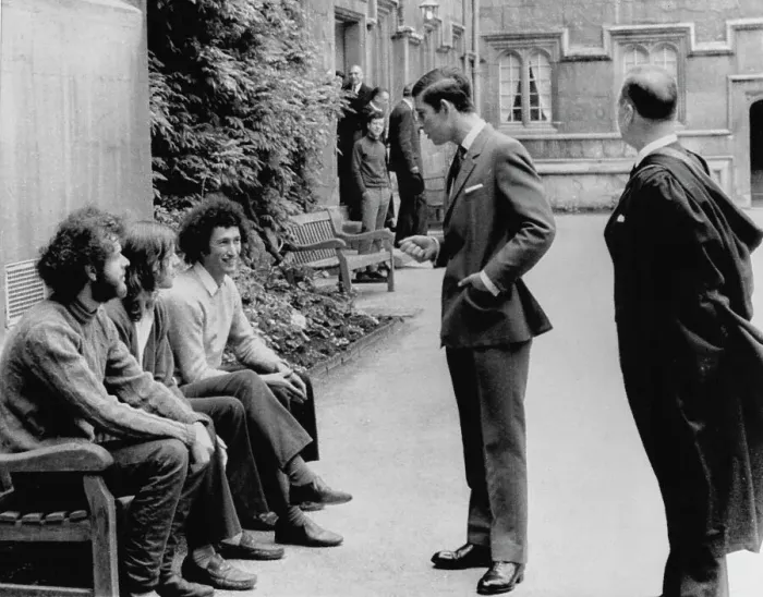 Framed Print : Prince Charles With Students Framed Print : Prince Charles With Students