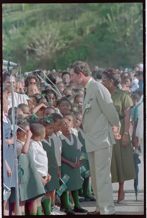 Framed Print : Prince Charles Talking to Schoolchildren Framed Print : Prince Charles Talking to Schoolchildren