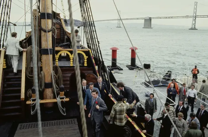 Framed Print : Prince Charles Visits The Golden Hind Framed Print : Prince Charles Visits The Golden Hind