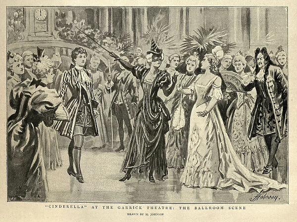 Prince Charming and Cinderella in the Ballroom scene, at the Garrick Theatre, 1898